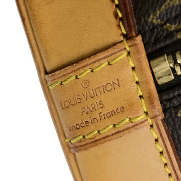 LOUIS VUITTON LV Logo Alma Hand Bag Monogram Leather Brown France M51130 35HB980 - Picture 15 of 16